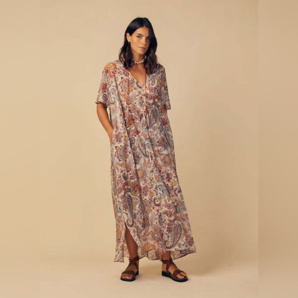 Diega Paris paisley kaftan dress